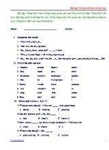 Bài tập Tiếng Anh Lớp 3 tổng hợp